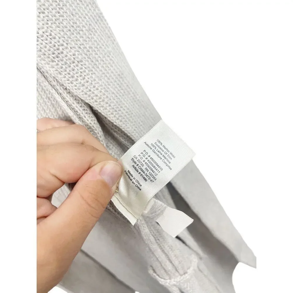 Wilfred 100% Merino Wool Gray‎ Grey Knit Sweater Vest Cardigan Womens XXS
